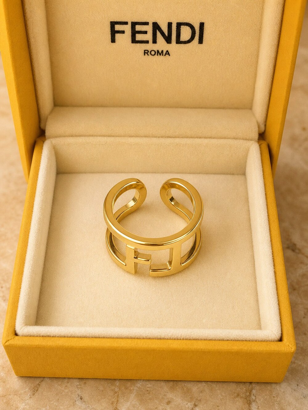 Fendi Modern Designer Ring Style 4 | New with Box - Picture 3 of 9